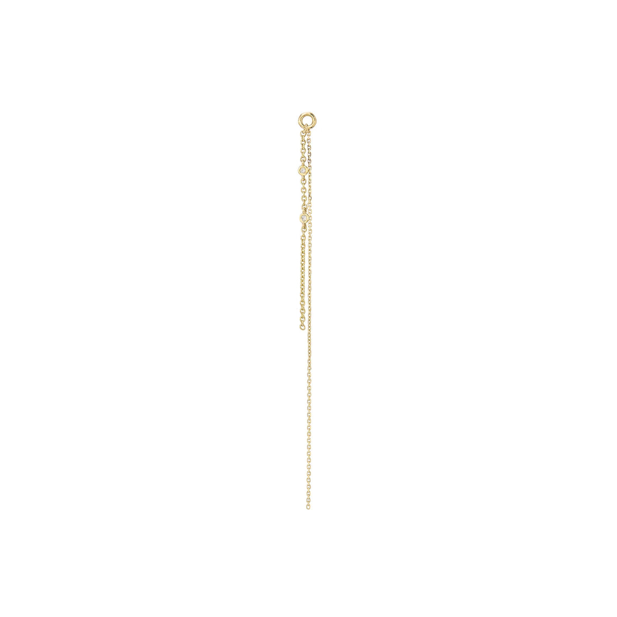 Duo Diamond Long Chains Earring Plaque - SINGLE