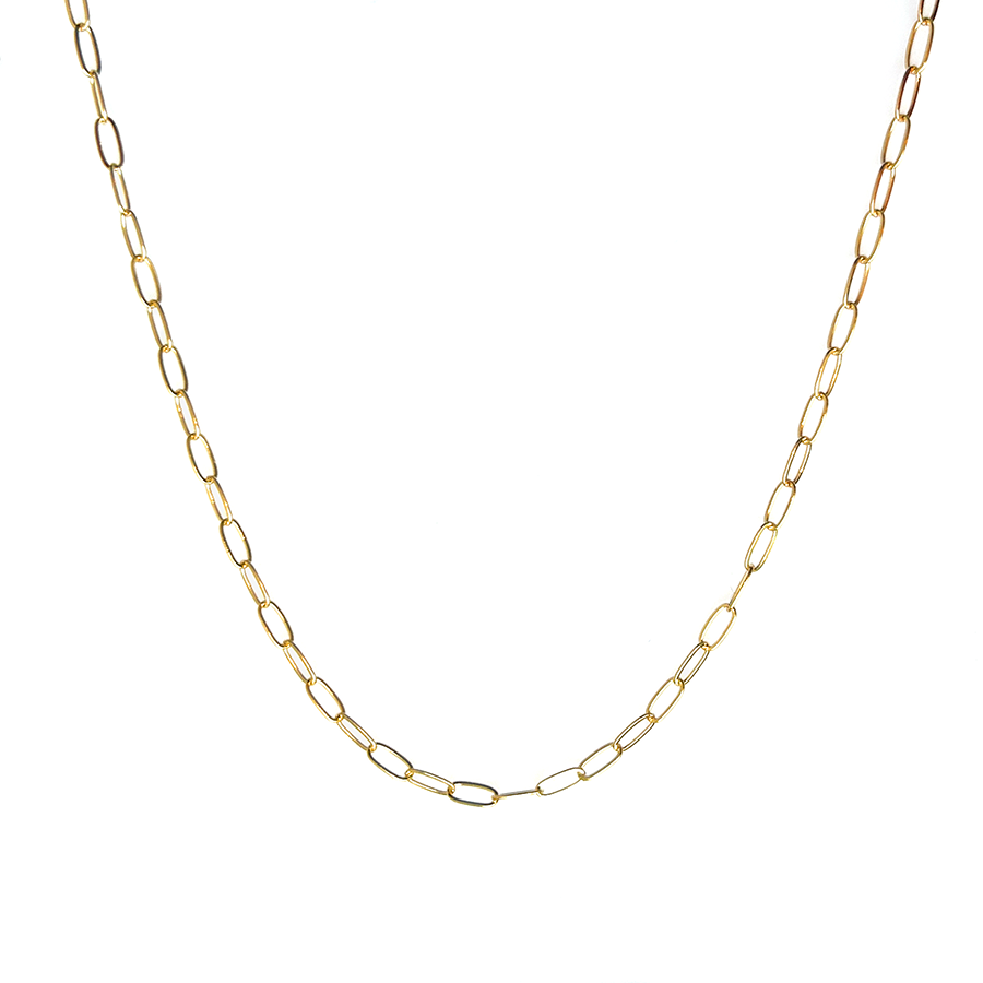 14k Baby Paperclip Necklace 16"