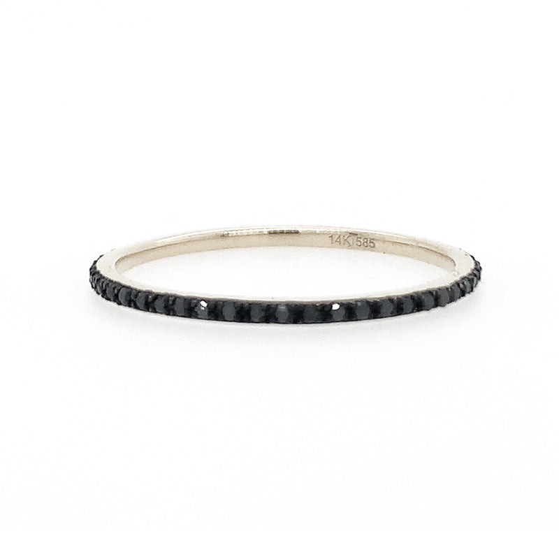 ** JJJ 14k WG Eternity Band - Rhodium + Black Diamond **