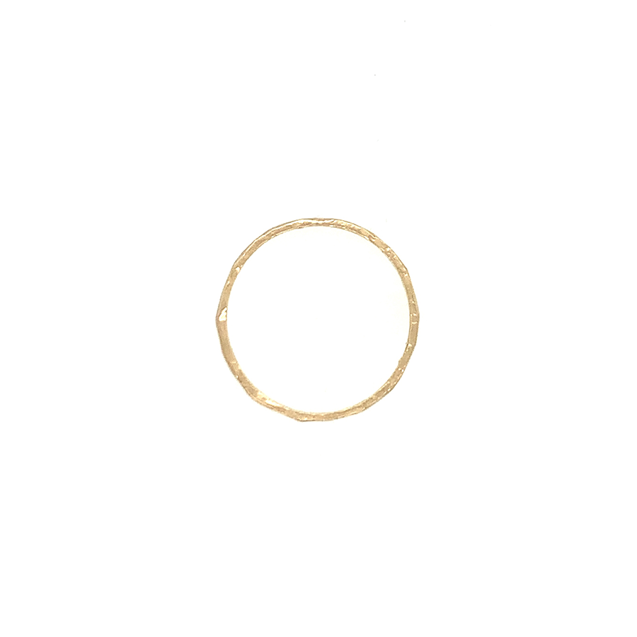 14k Hammered Facet Stacking Ring