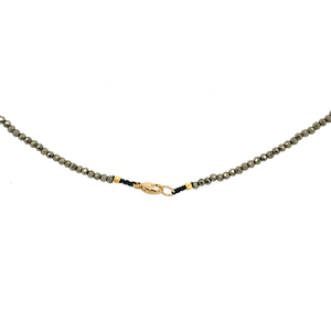 Pyrite + 18k Beaded Necklace