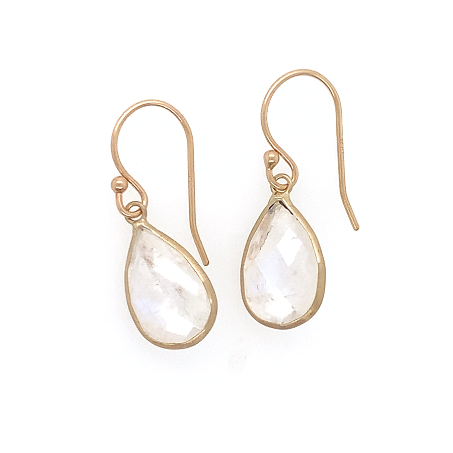 Rainbow Moonstone Teardrop Earrings