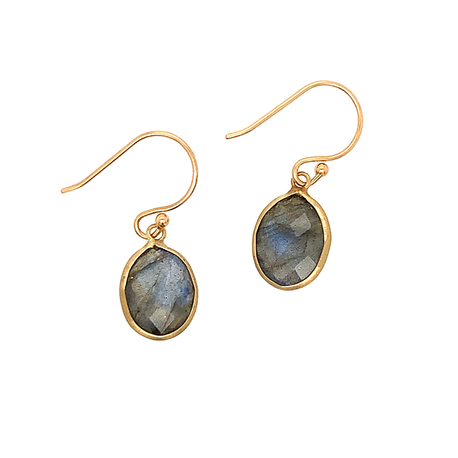 Labradorite Bezel Earrings