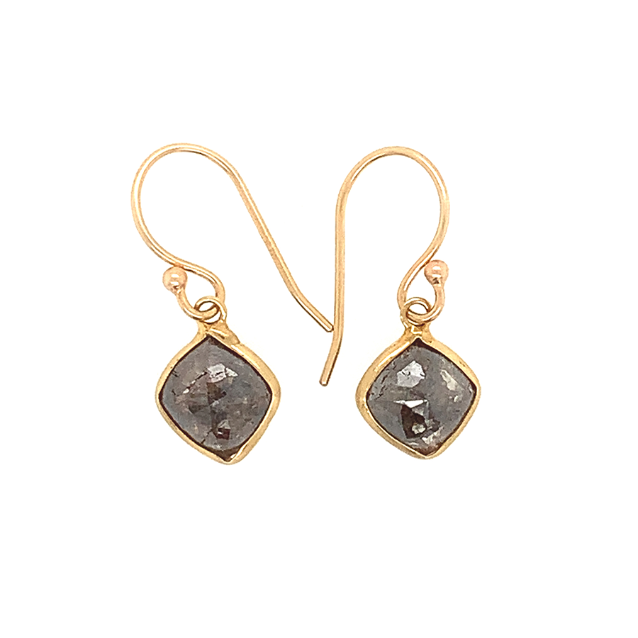 Diamond Square Bezel Earrings