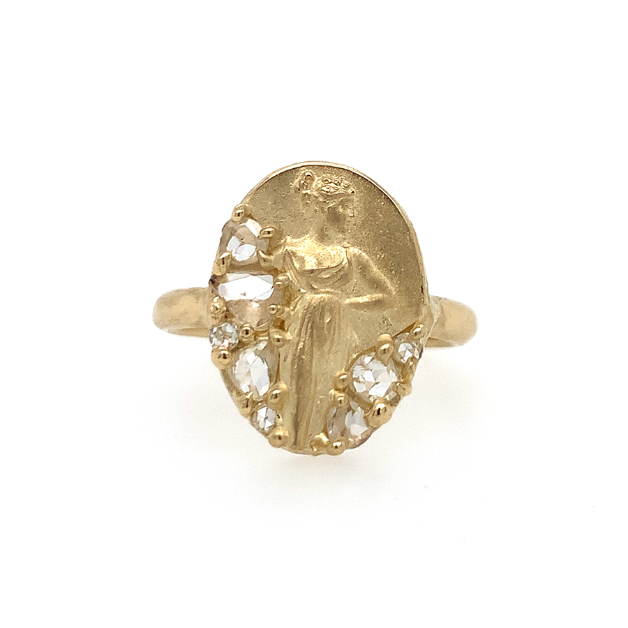 Fractured Diamond Dancing Girl Ring