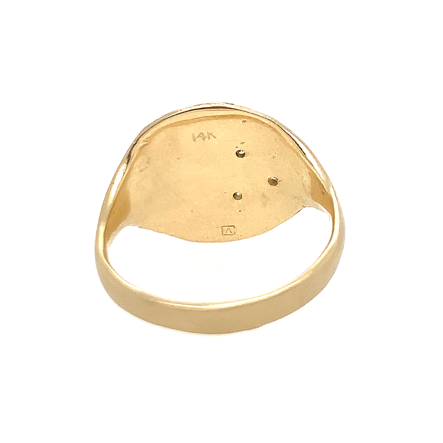 Diamond Moon + Stars Signet Ring
