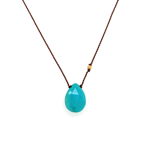 Faceted Droplet Necklace - Turquoise