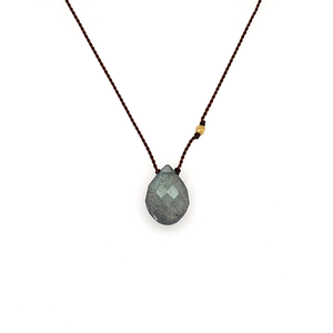 Faceted Droplet Necklace - Labradorite