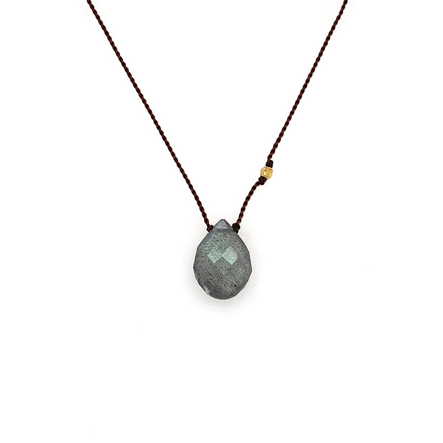 Faceted Droplet Necklace - Labradorite