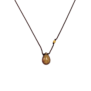 Faceted Droplet Necklace - Amber Sapphire