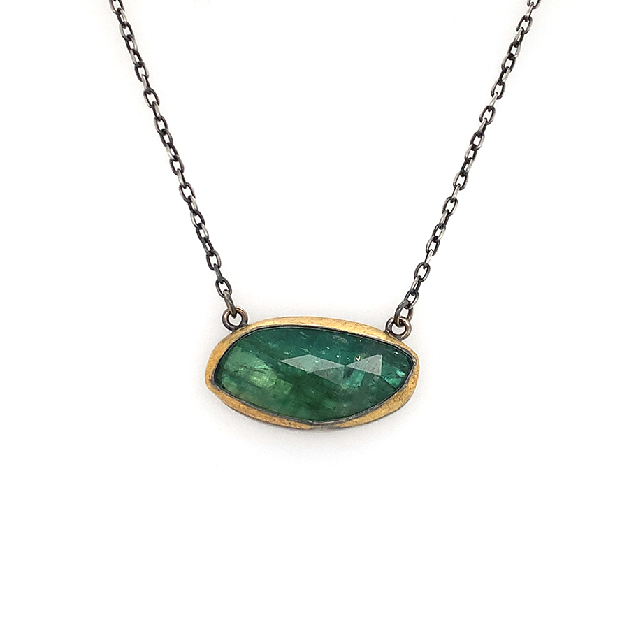 Green Kyanite Fold Necklace