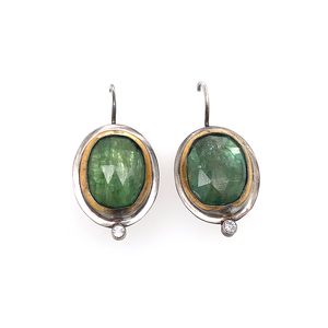 Green Kyanite/w/ Topaz Earrings