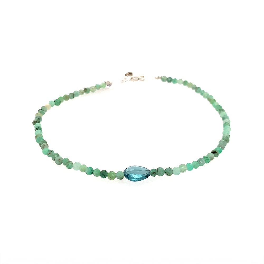 Emerald + Aqua Blue Tourmaline Bracelet