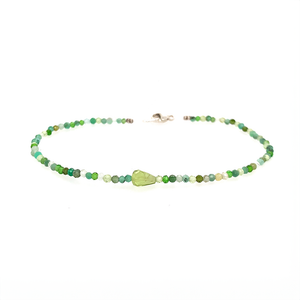 Multi-Tone Green Bead + Peridot Bracelet