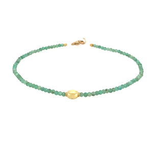 Emerald Bracelet + 18k Flat Bead