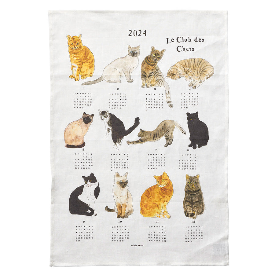 2024 Fabric Calendar - Le Club Des Chats (the Cats Club)