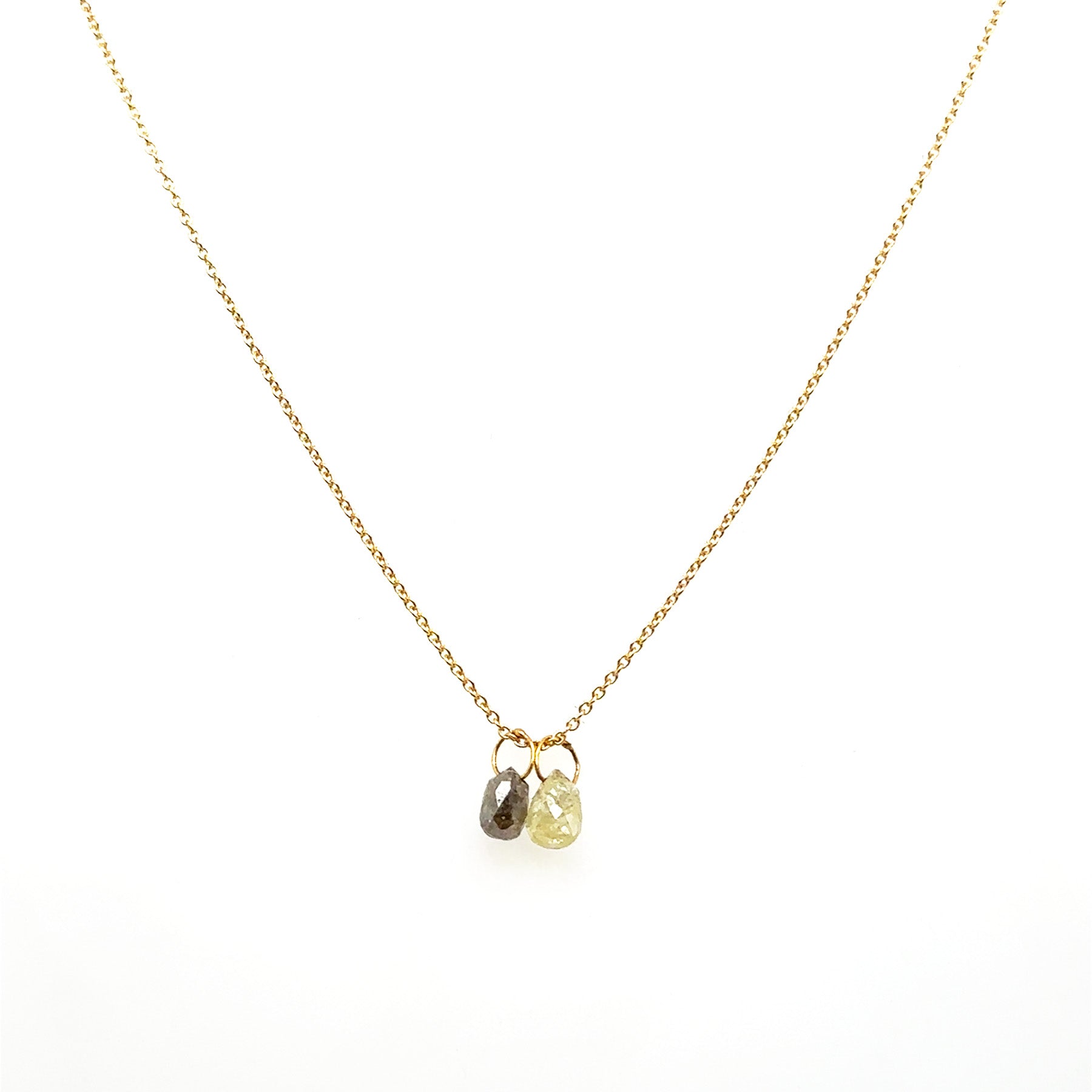 Duo Diamond Briolette Necklace