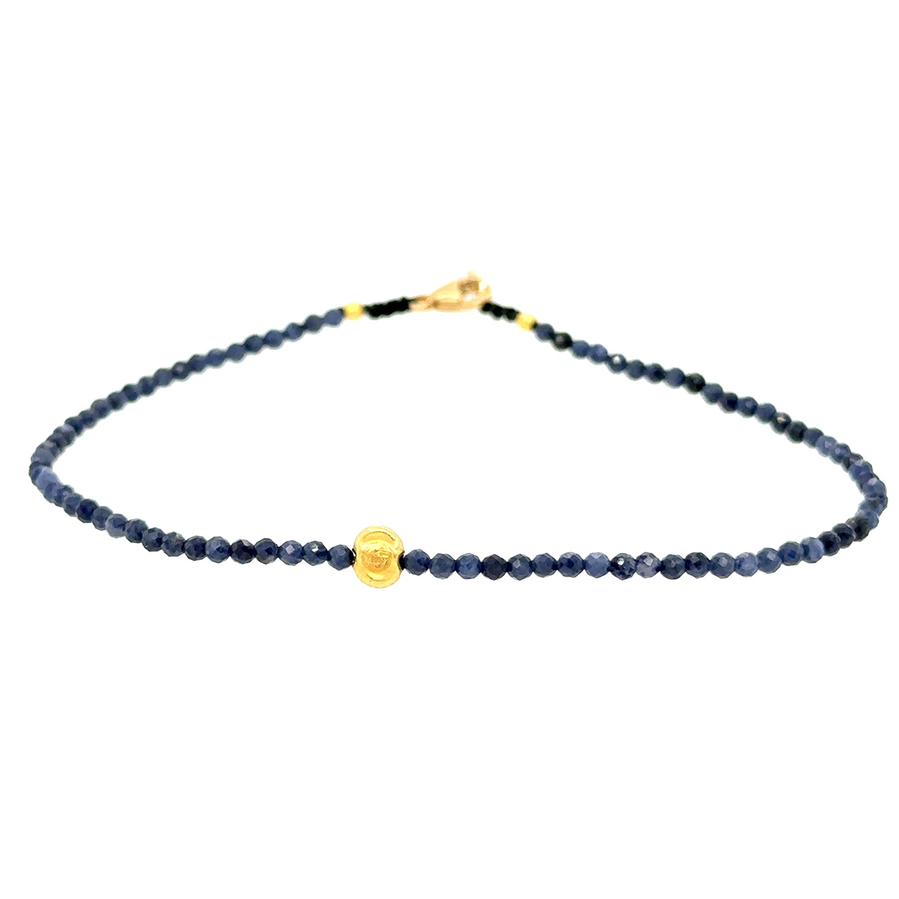 Sapphire 18k Gold Bead Bracelet