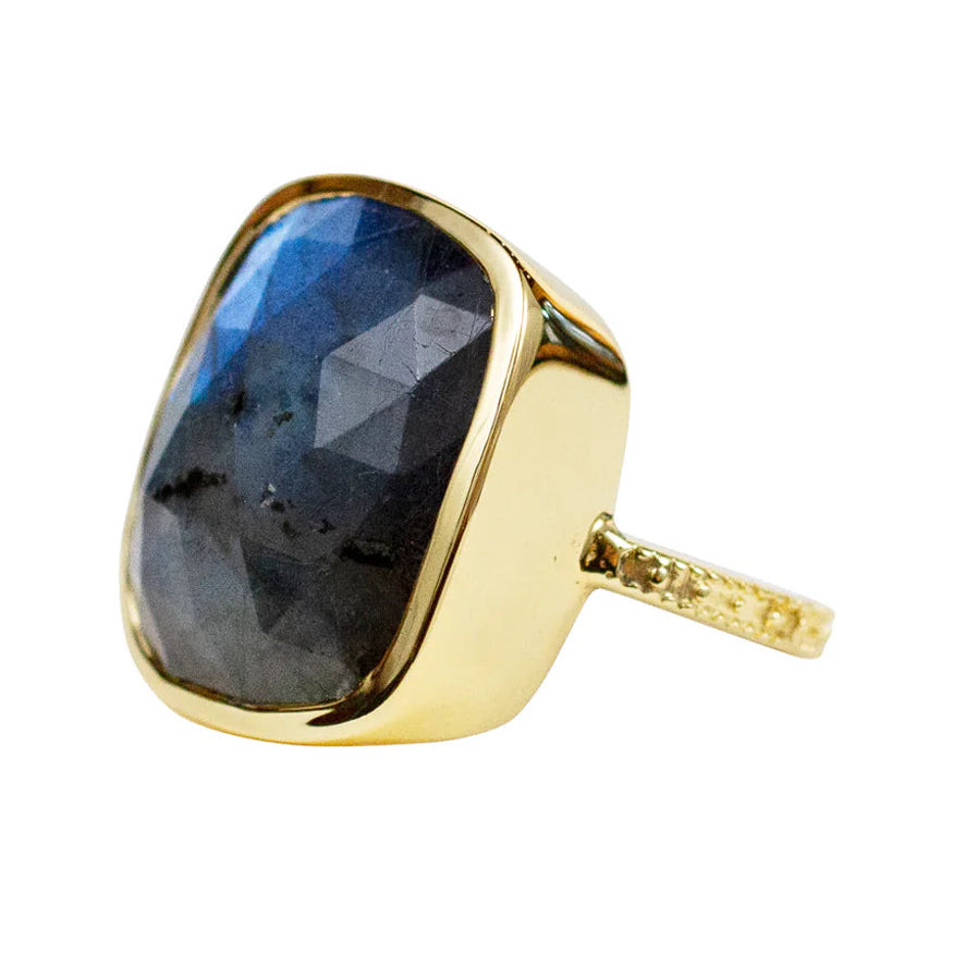 Vermeil Cocktail Labradorite Ring
