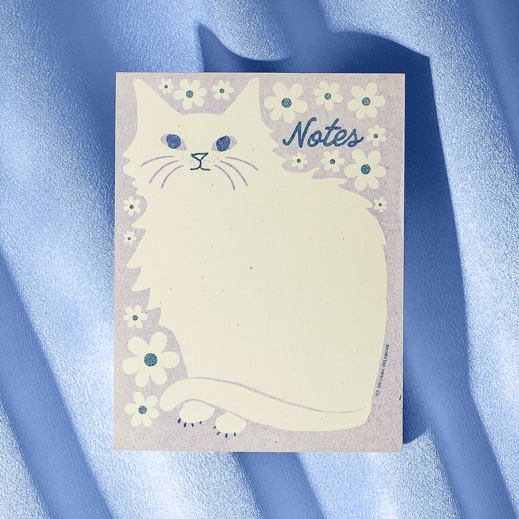 Lavender Floral Cat Notepad