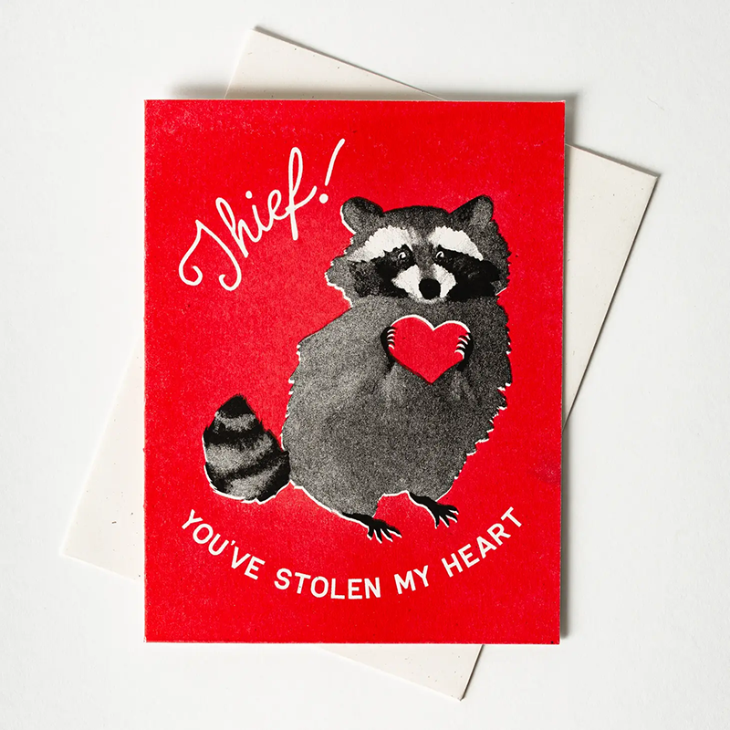 'Thief!' Racoon Card