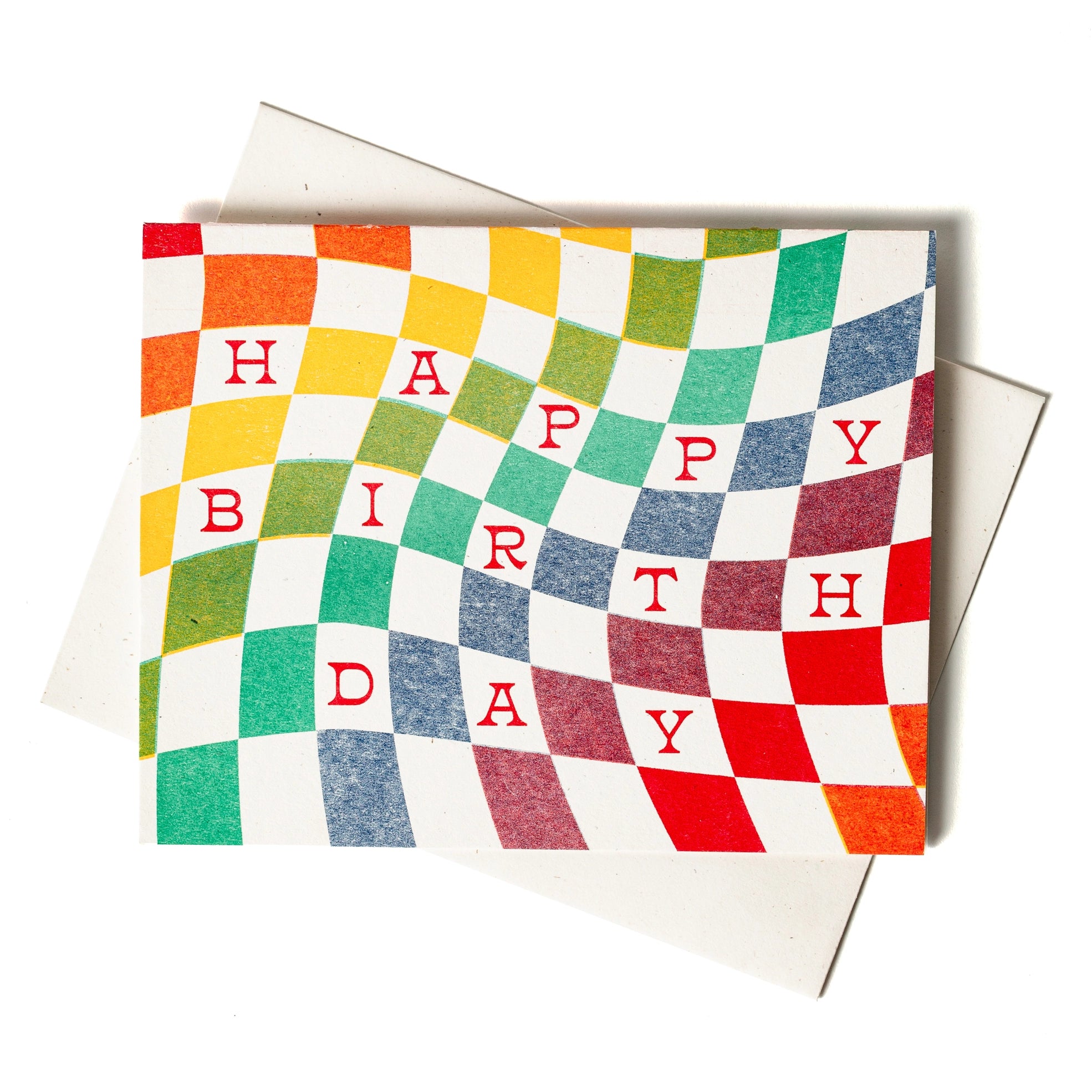 Happy Birthday Rainbow Check Card