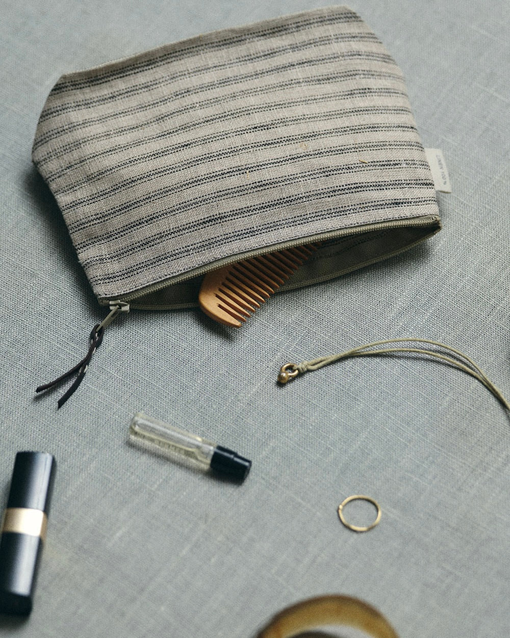 Chris Pouch (Natural Black Ticking Stripe)