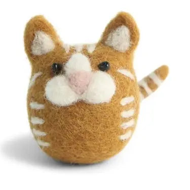 Yellow Gold Striped Cat Ornament