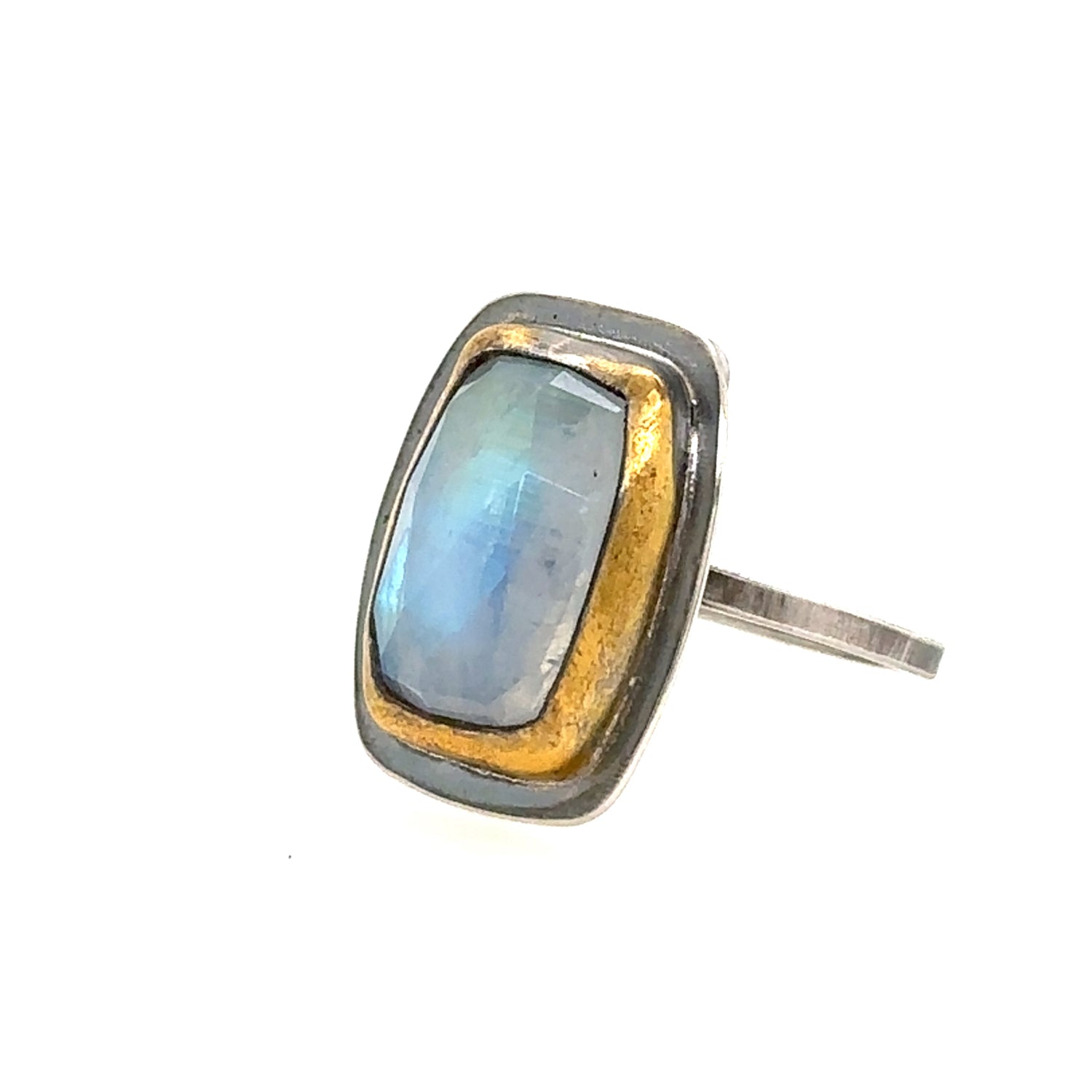 Rectangular Moonstone Keum-Boo Ring