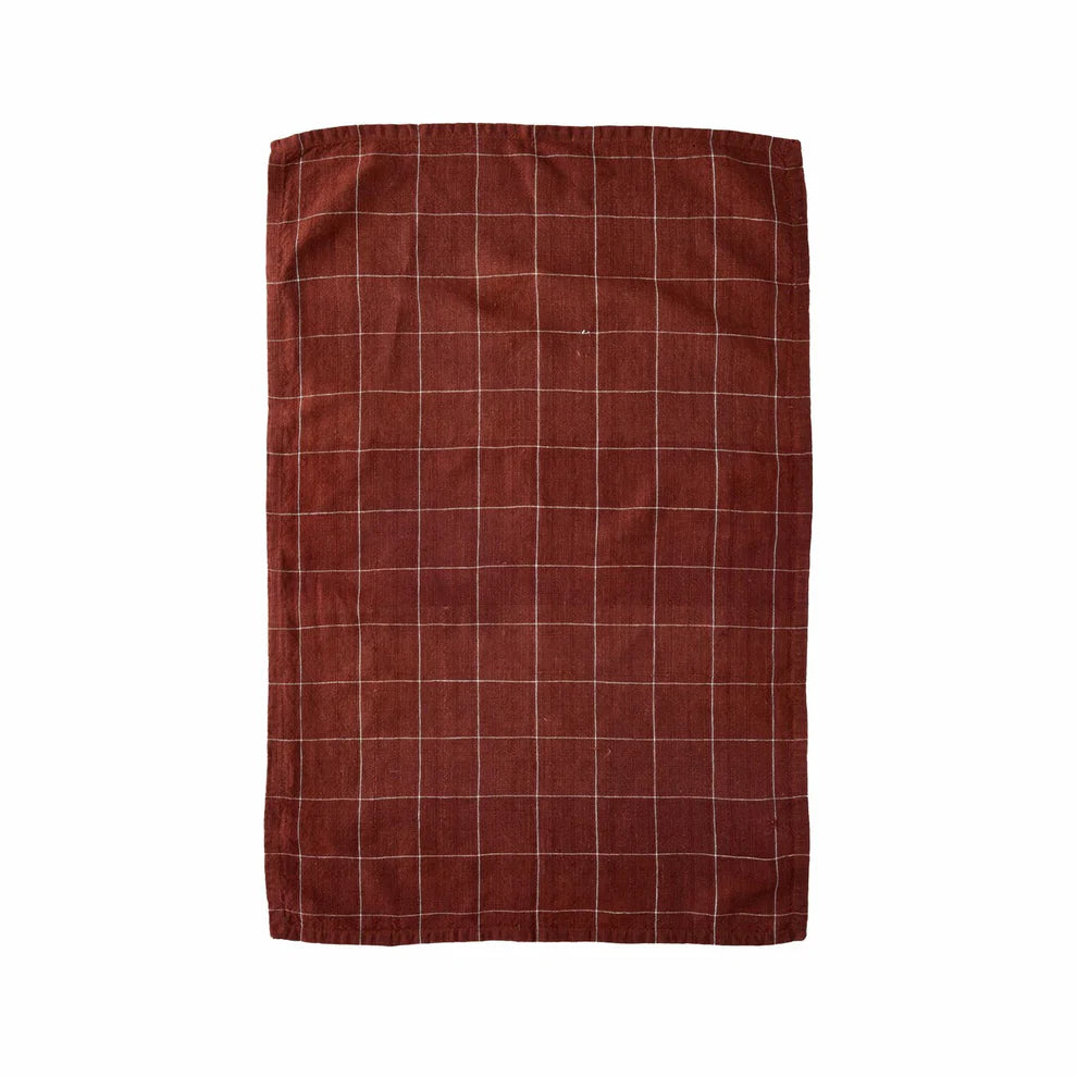 Antwerp Stripe Linen Tea Towel - Earth