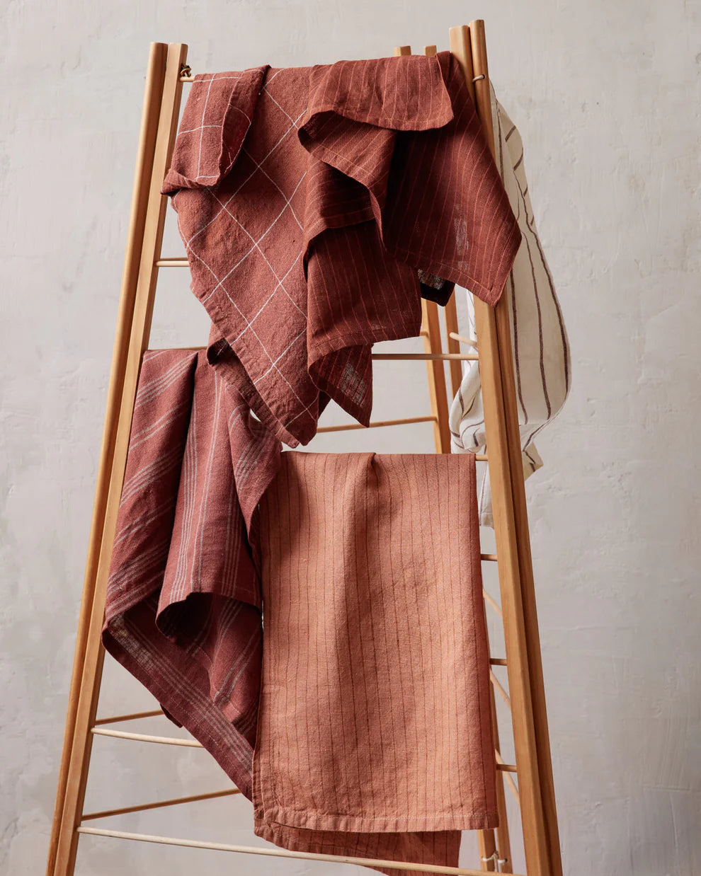 Antwerp Stripe Linen Tea Towel - Earth