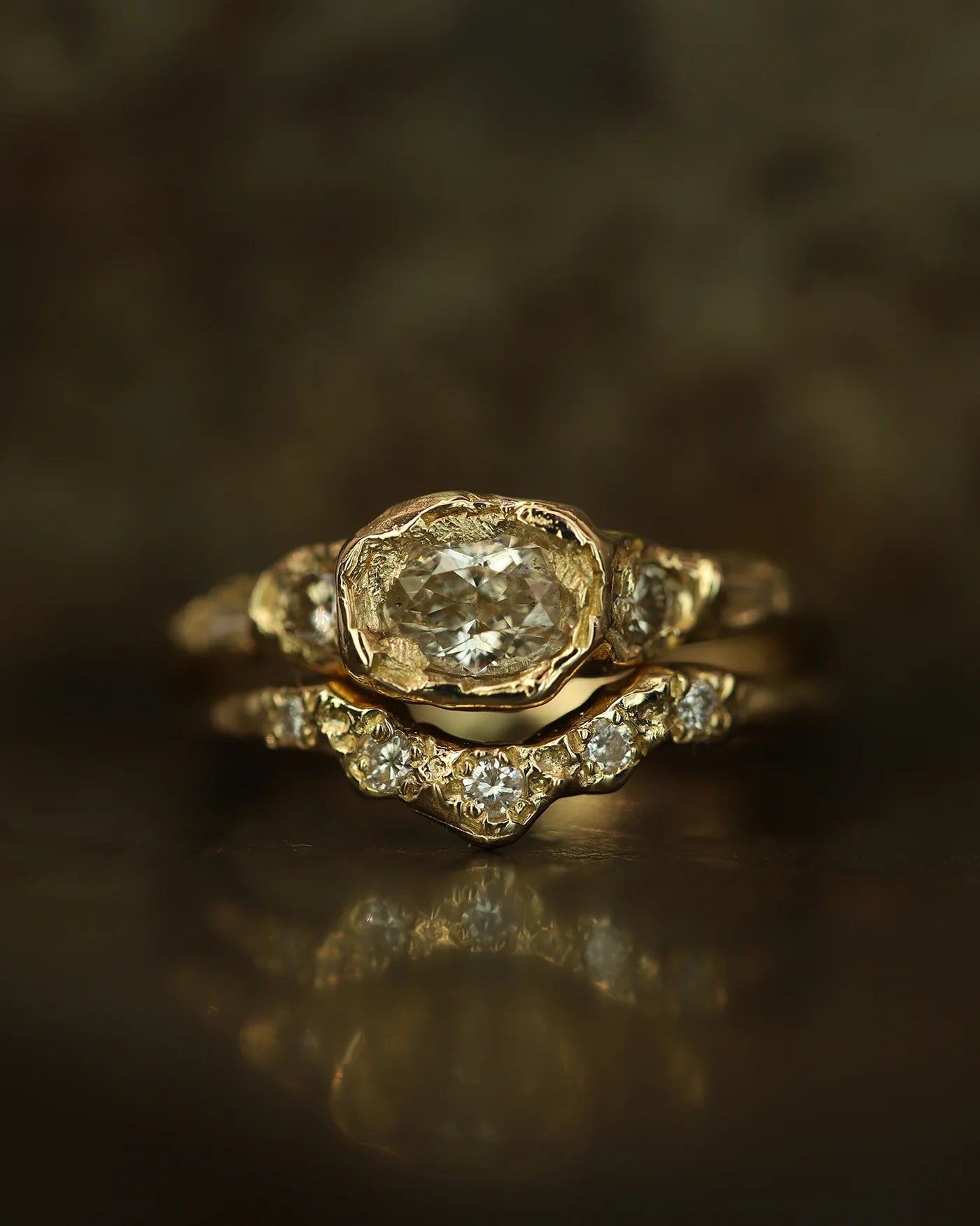 V Shape Icy White Diamond Ring