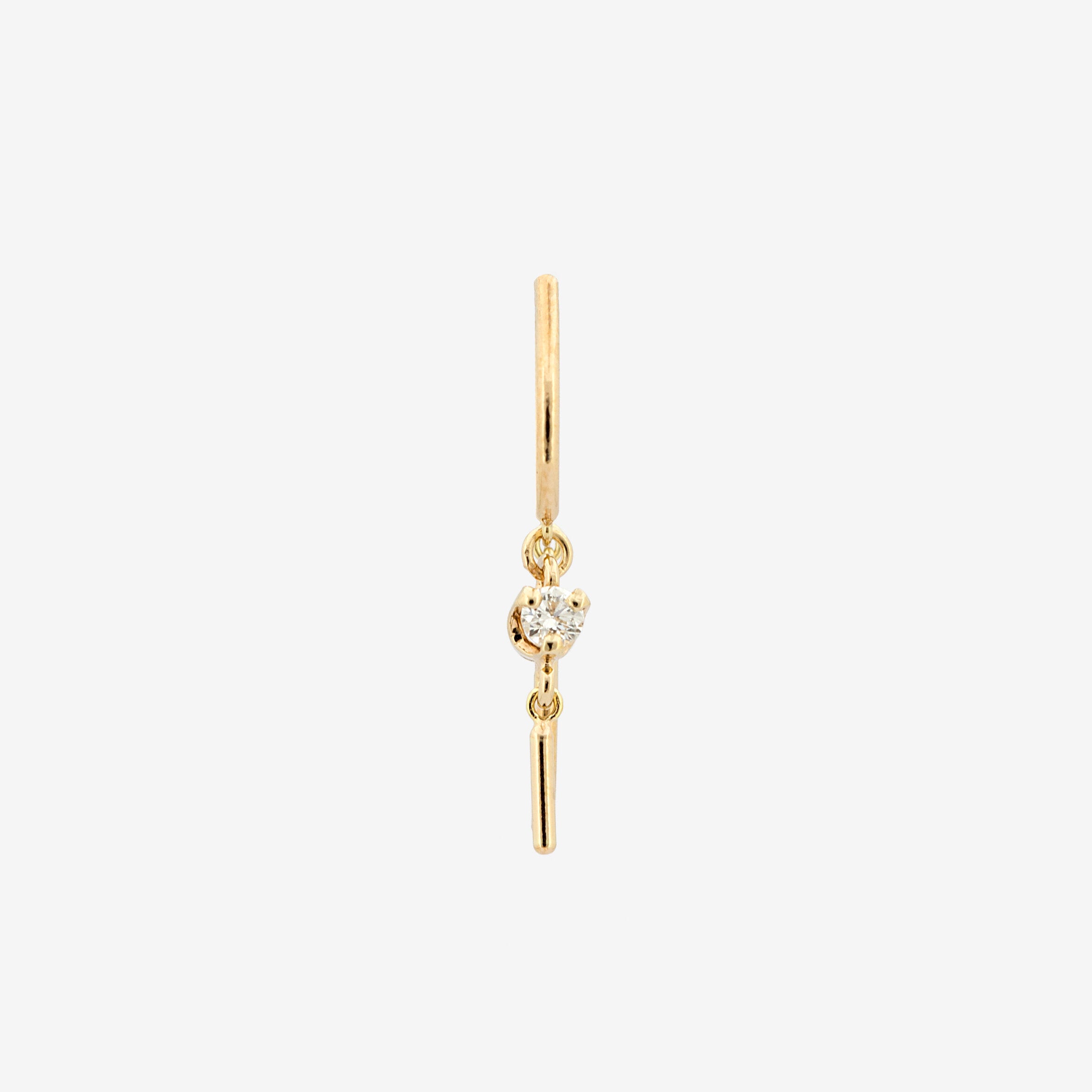 Gold + Diamond Baby Chime Earring - SINGLE