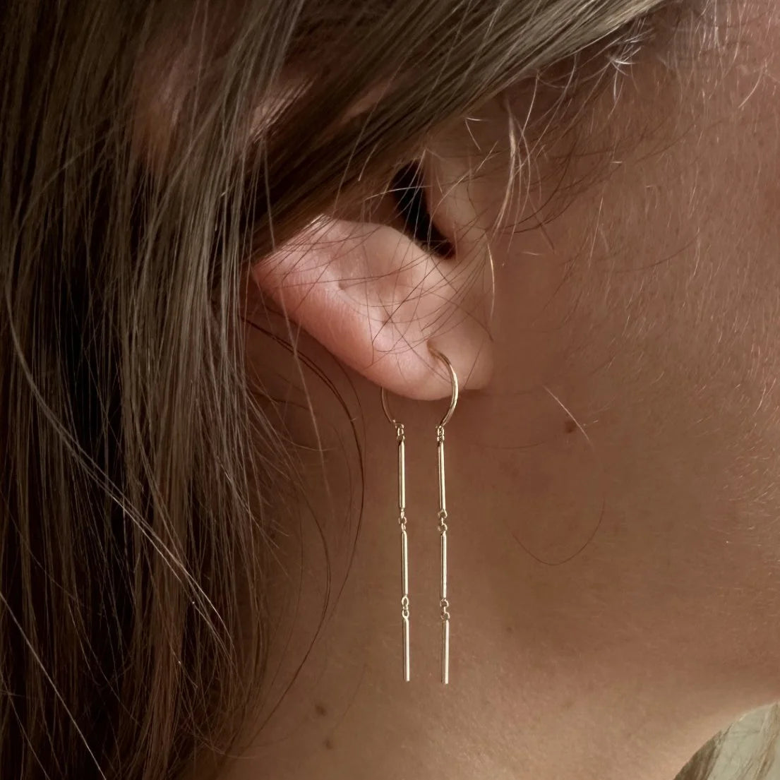 Gold Bar Chime Earring - SINGLE