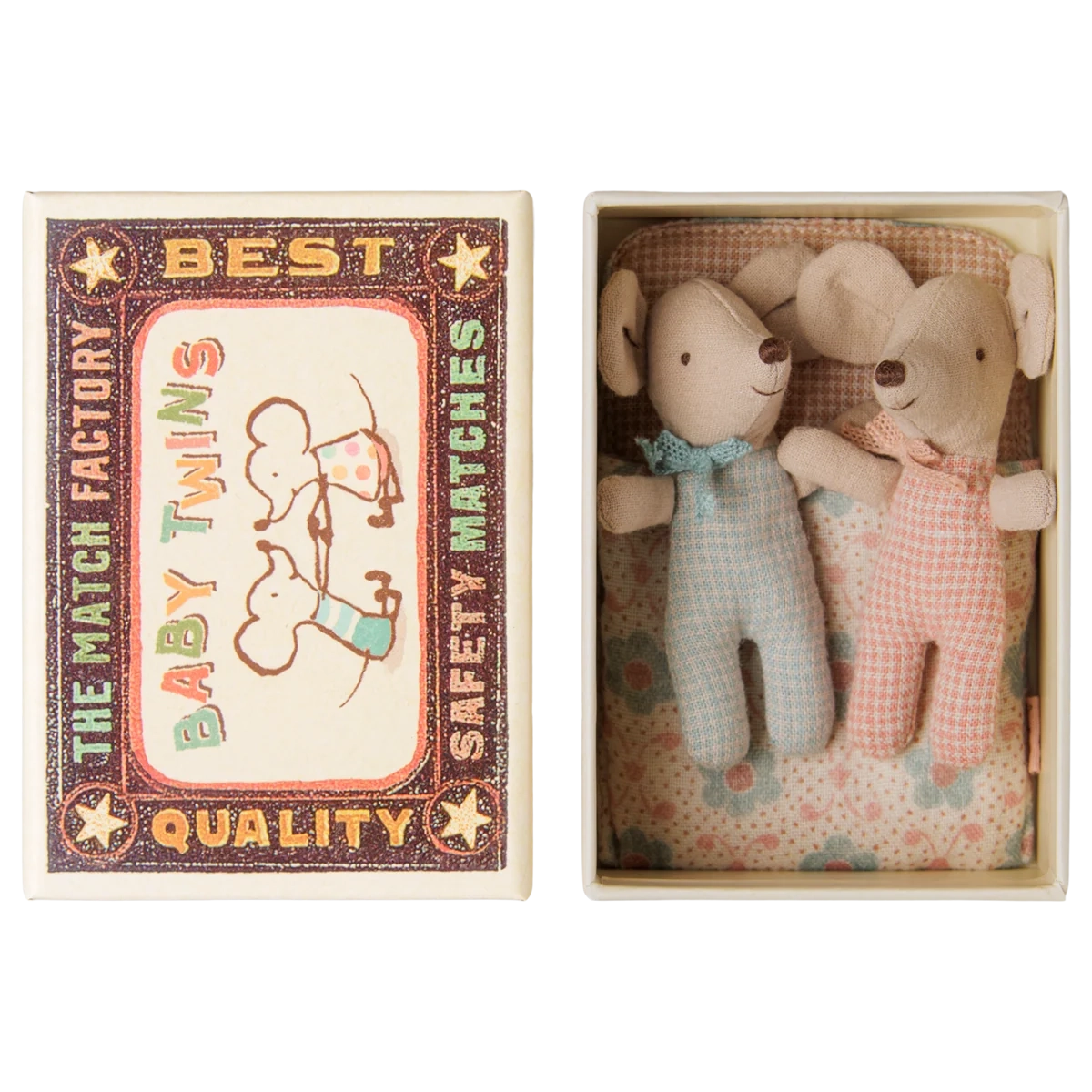 Baby Twins Mice in Matchbox