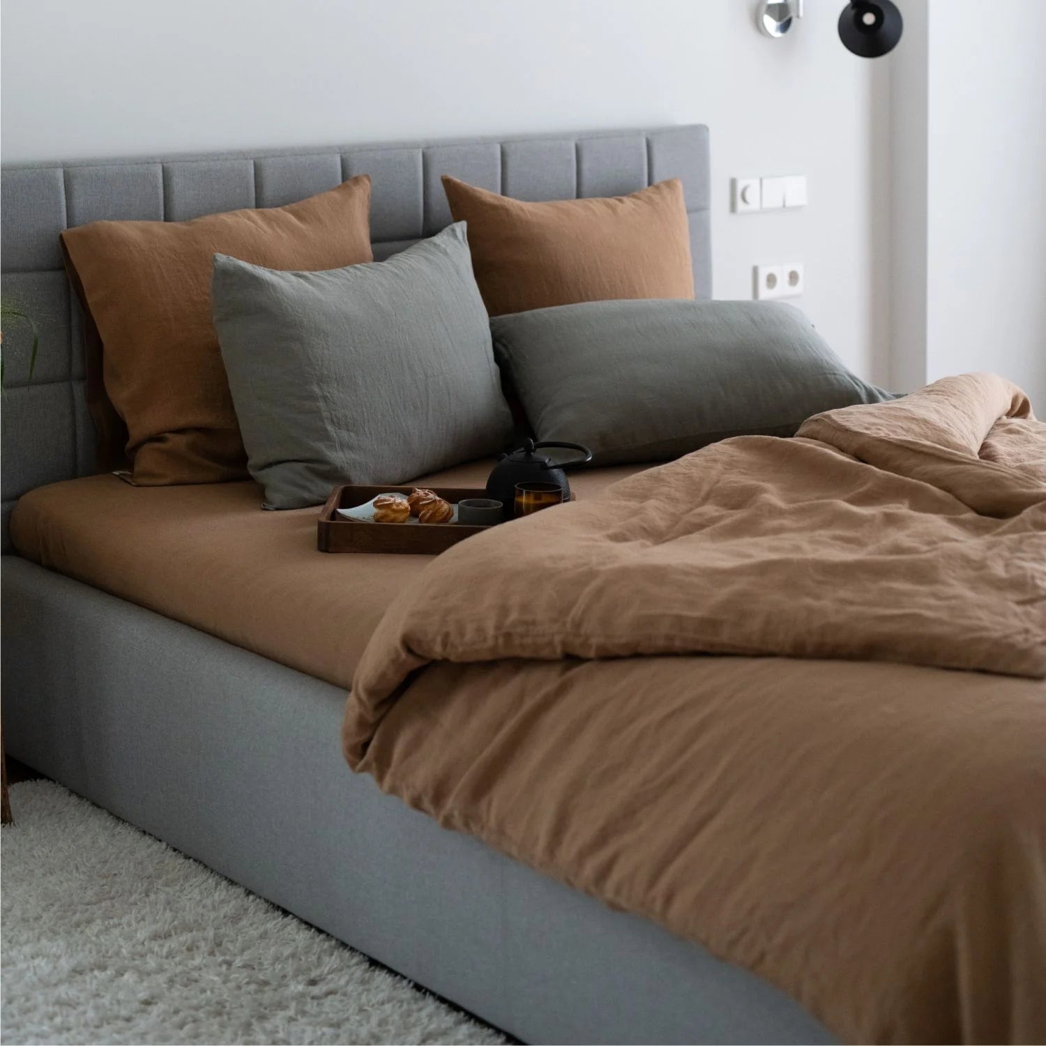 SALE - Linen Tales Queen Sheet Set - Camel
