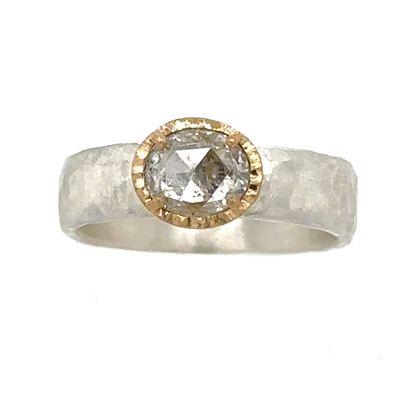 Camellia Mounted Icy Diamond Band