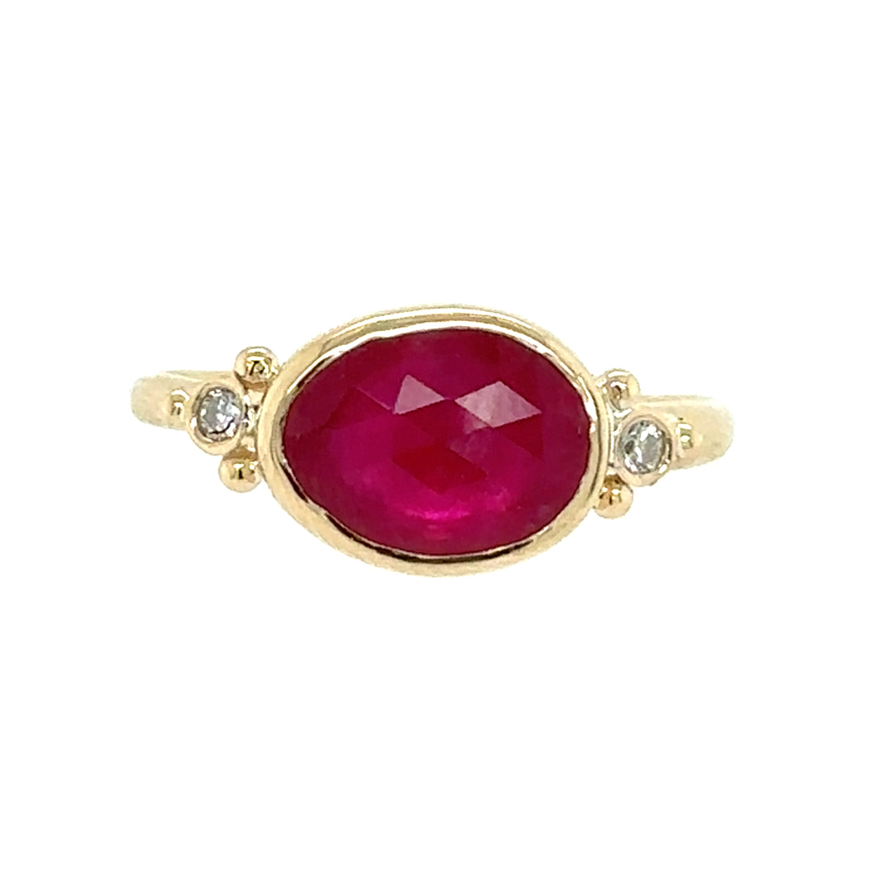 Nadine Pink Ruby + Diamonds Ring - KESTREL