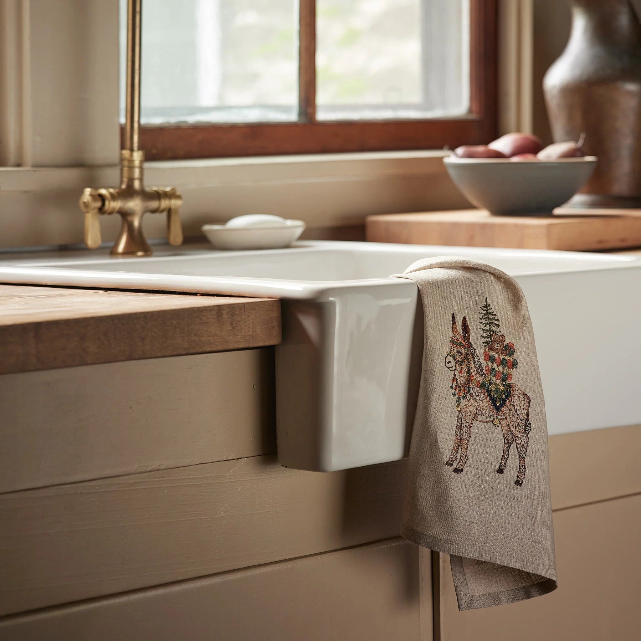 Christmas Donkey Tea Towel