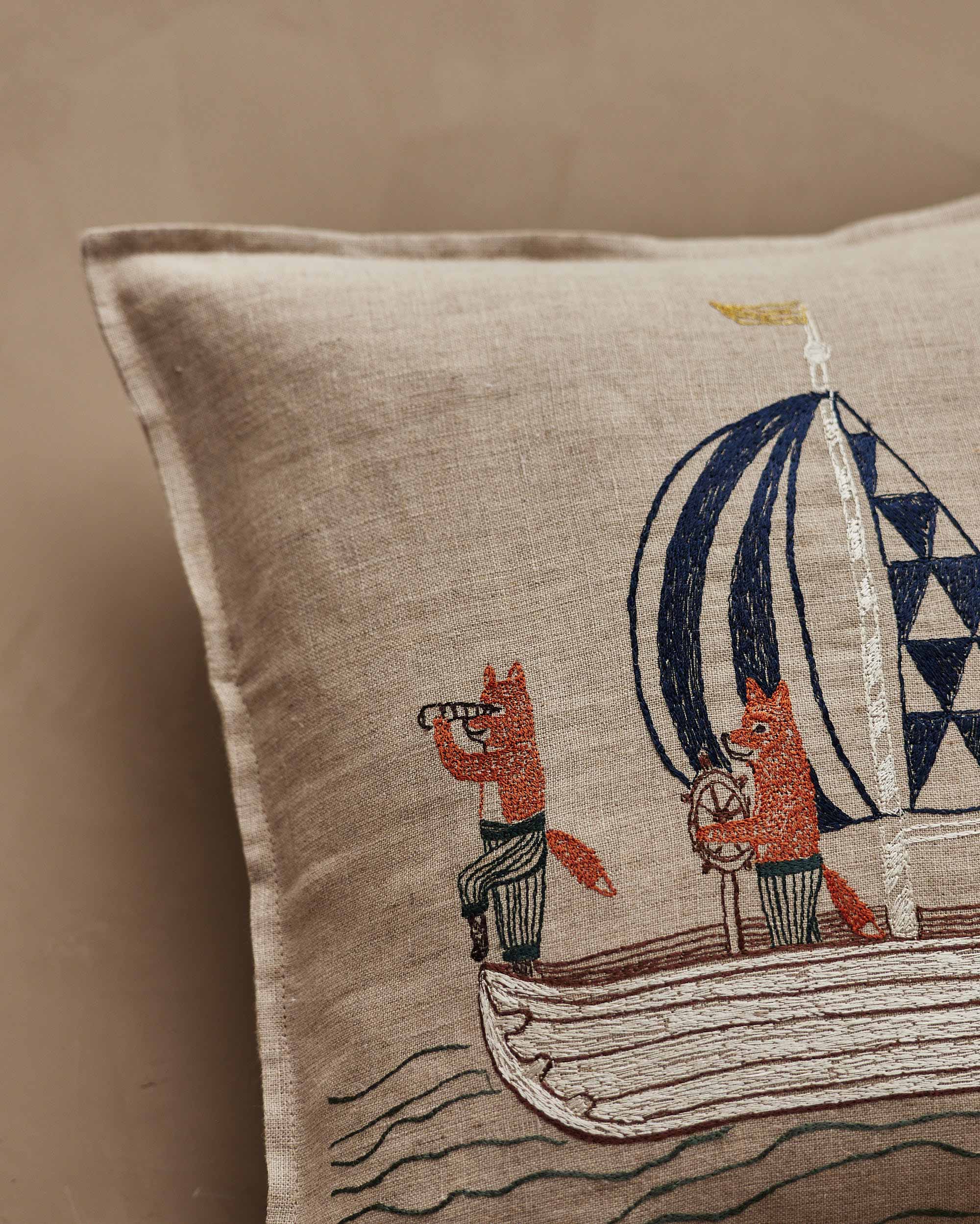 Sailing Foxes Pillow