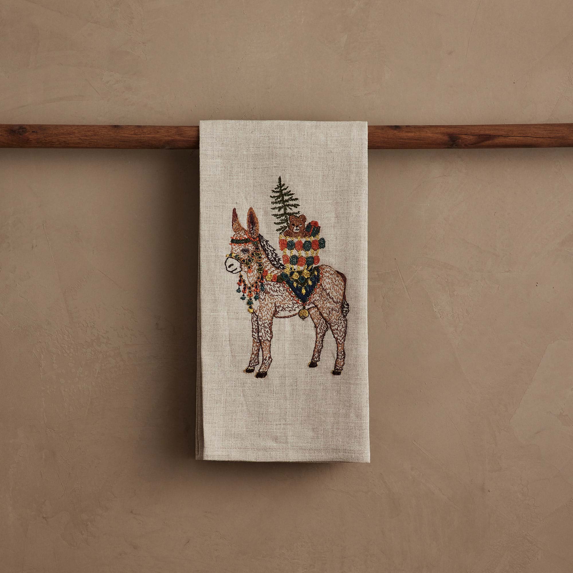 Christmas Donkey Tea Towel