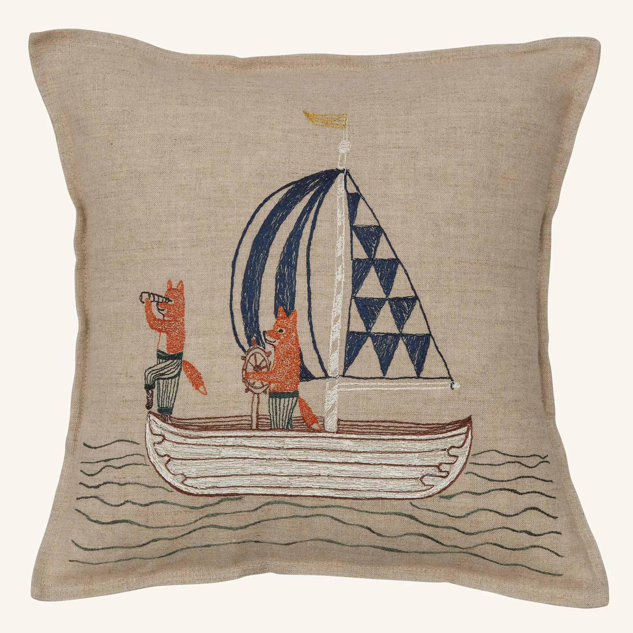 Sailing Foxes Pillow