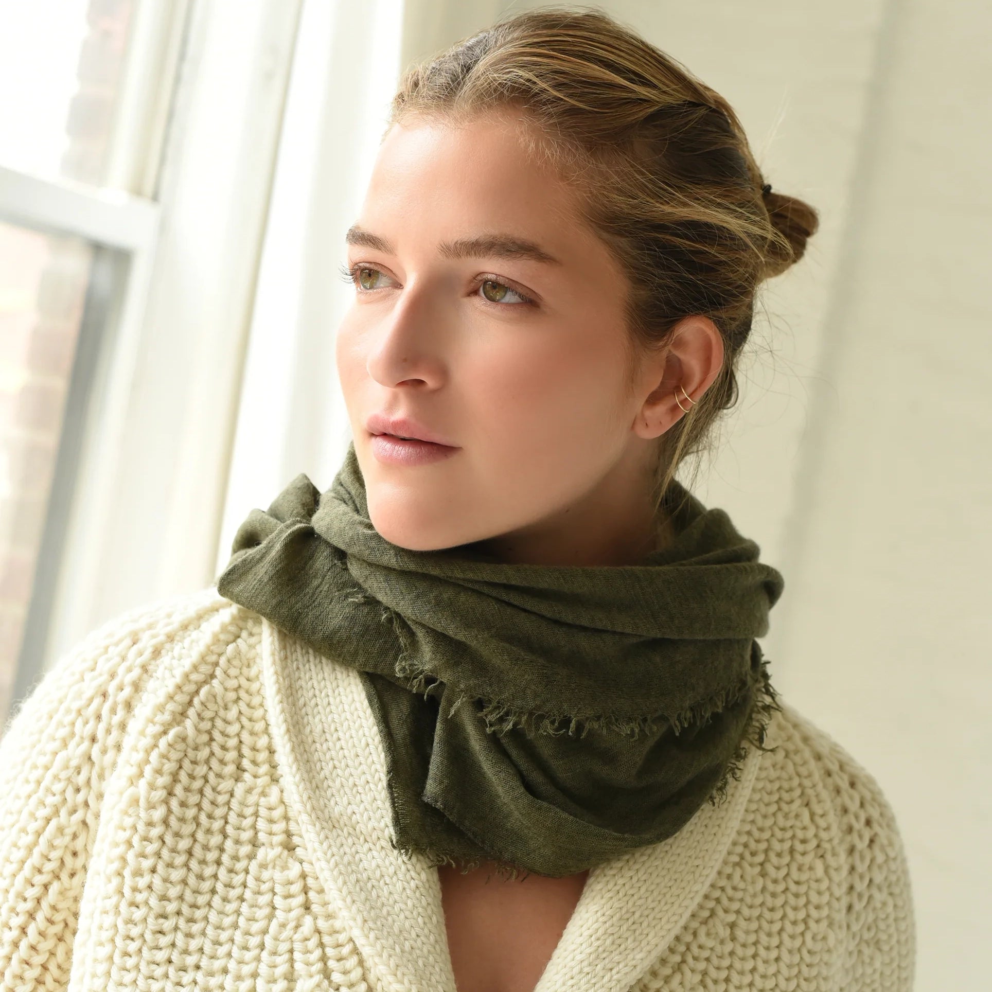 Grisal Cashmere Mini Stole Military Olive