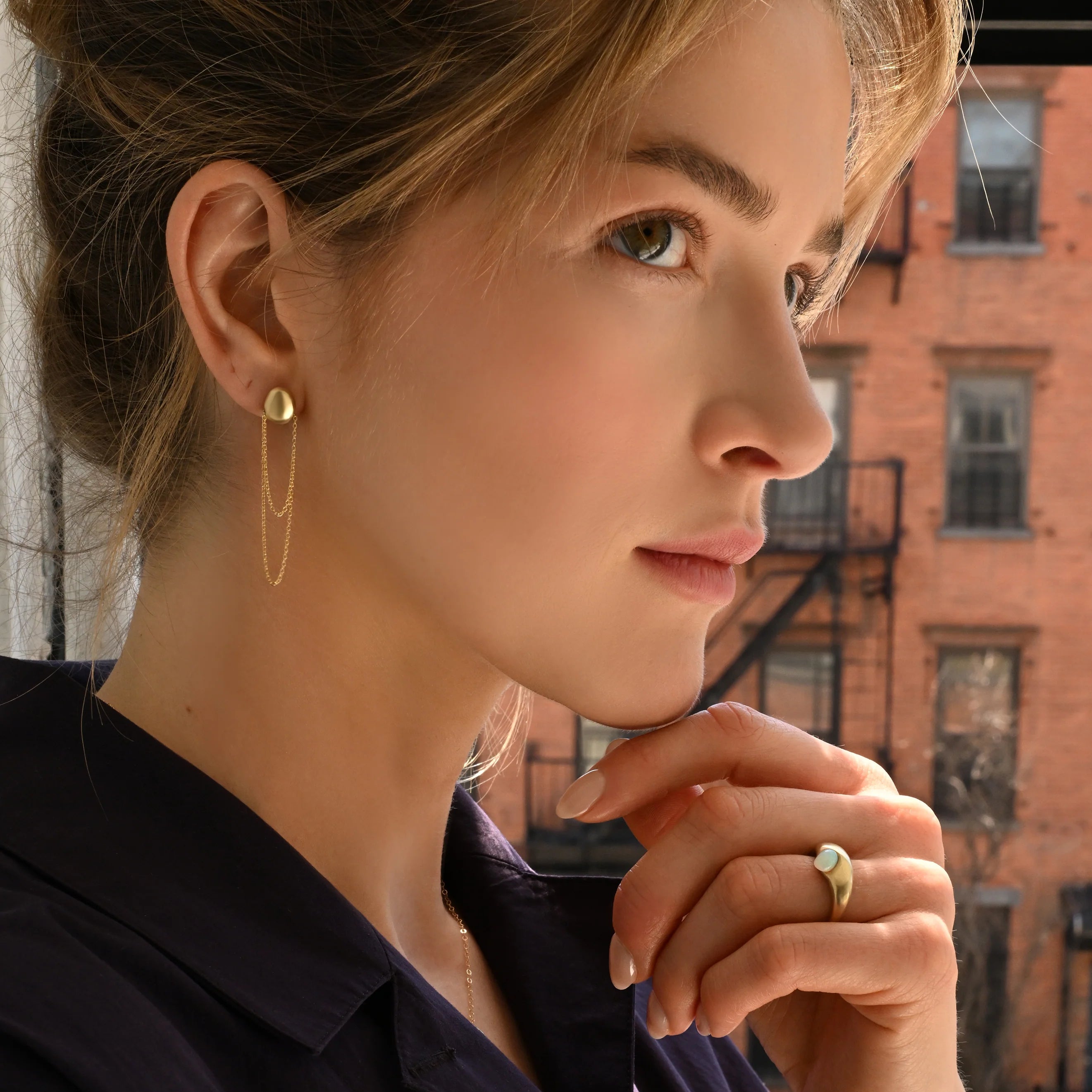Drippy Chain Stud Earrings