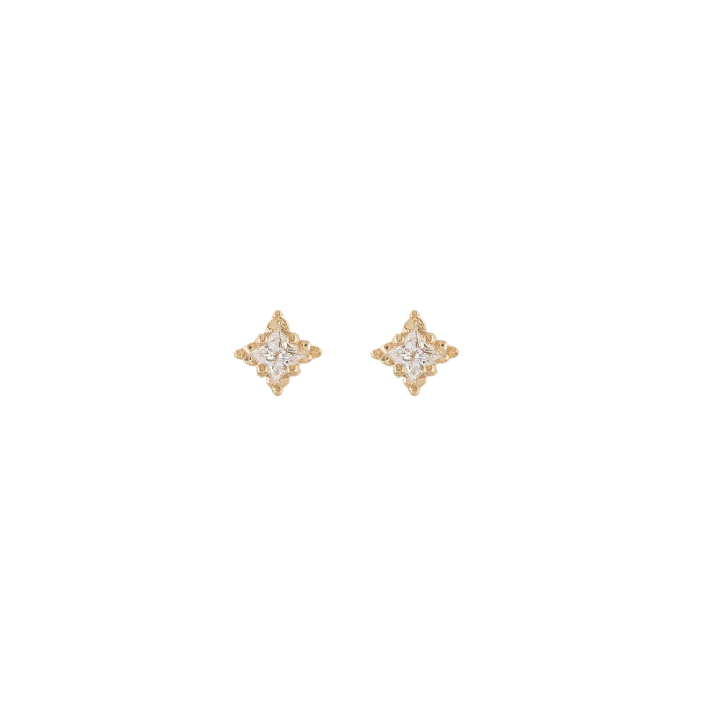 9k Four Point Diamond Studs
