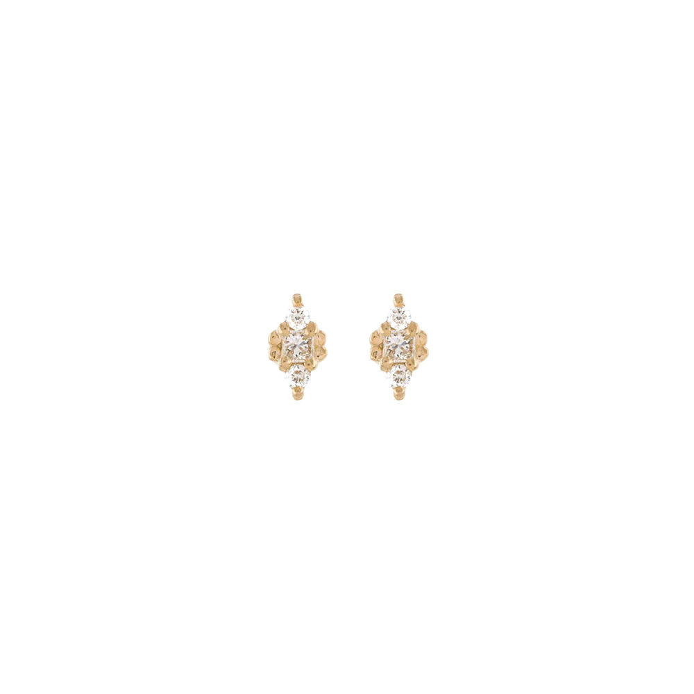 9k Linear Diamond Trio Studs