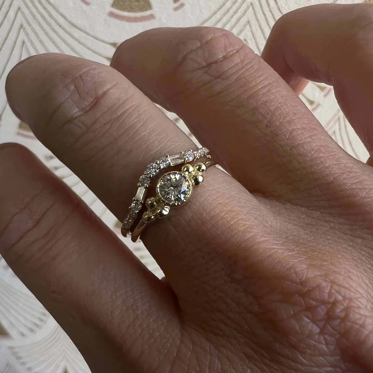 14K Etude Arch Diamond Ring