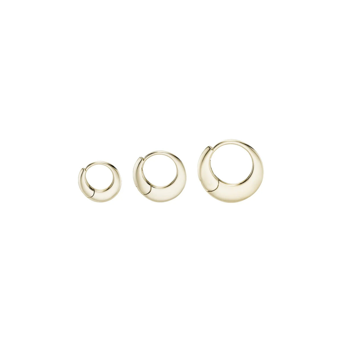 9k Pressed Round Hoops - PAIR