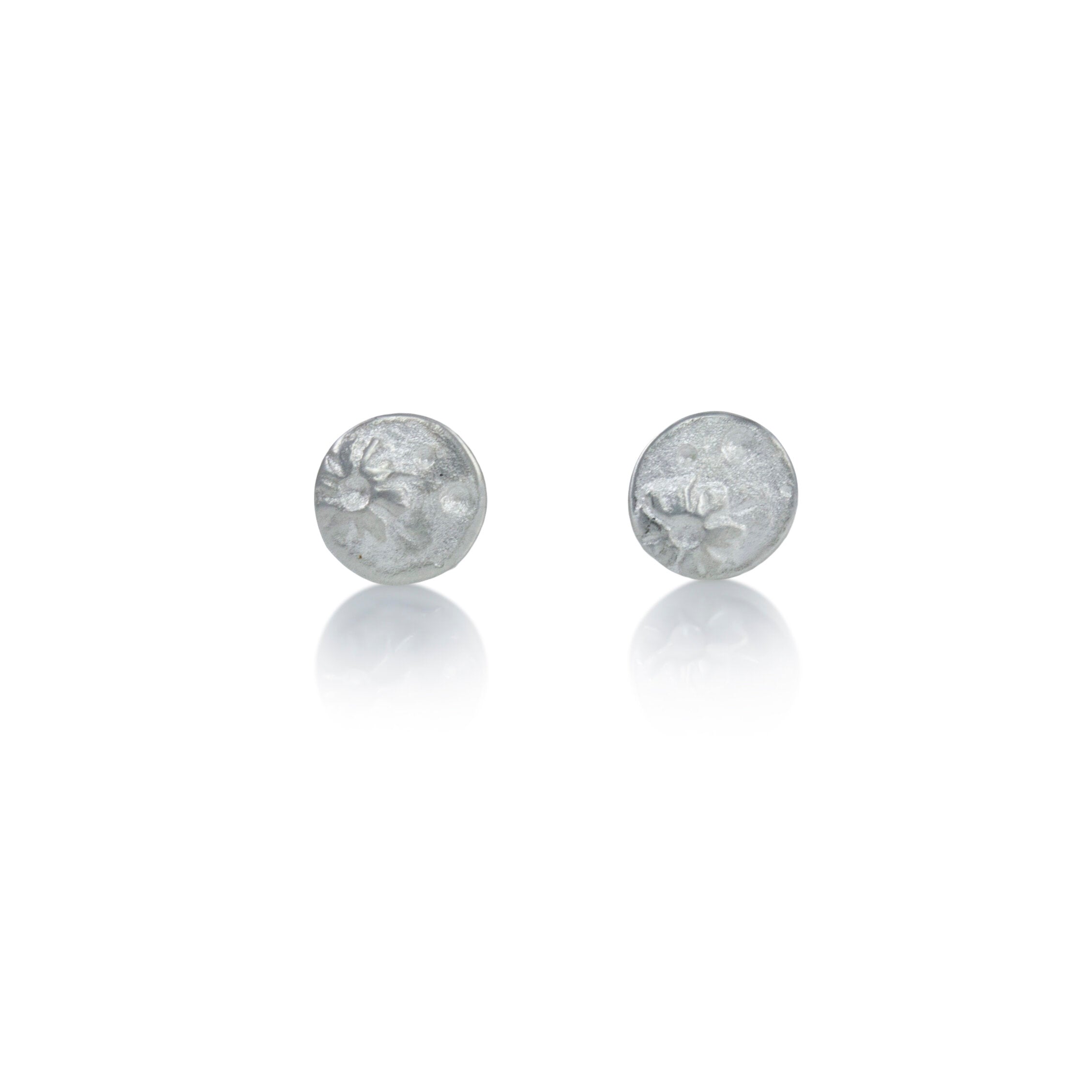 Tiny Silver Full Moon Studs
