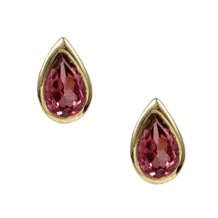 Vermeil Pear Gemstone Studs